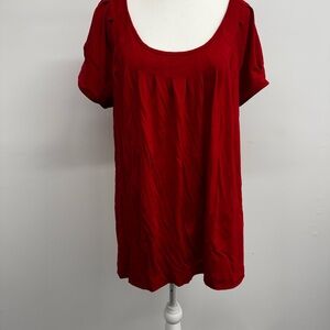 Lane Bryant Rich Red Short Sleeve Top